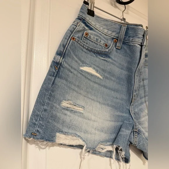 DAZE Denim Troublemaker High Rise Distressed Jean Shorts Size - 26 NWT - Picture 5 of 8